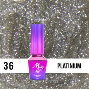 36. MOLLY LAC gél lak - Platinum 5ML