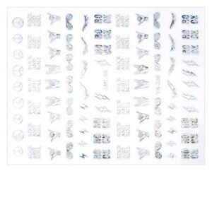 3D nálepky na nechty stieborné SML-68