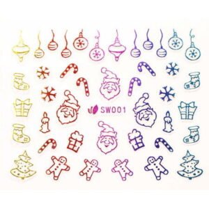 3D nálepky  na nechty- vianočný motív SW001