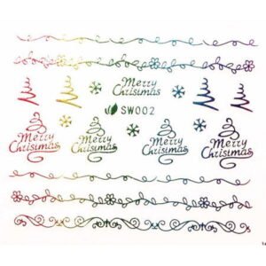 3D nálepky  na nechty- vianočný motív SW002
