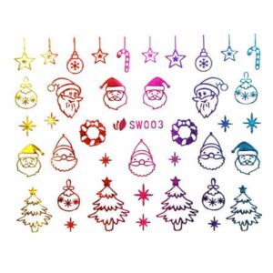 3D nálepky na nechty- vianočný motív SW003