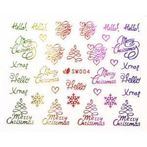 3D nálepky na nechty- vianočný motív SW004
