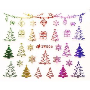 3D nálepky na nechty- vianočný motív SW006