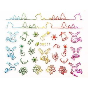 3D nálepky  na nechty- vianočný motív SW011