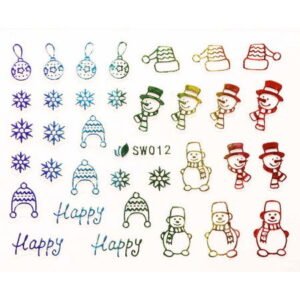 3D nálepky  na nechty- vianočný motív SW012
