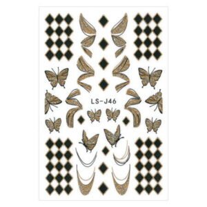 3d Nálepky na nehty glitrové zlaté LS-J46