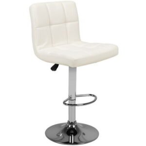 Bar stool m06 quilted adjustable white