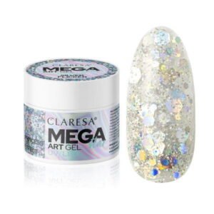 CLARESA Megastar gel na nehty Silver Flicker 10g