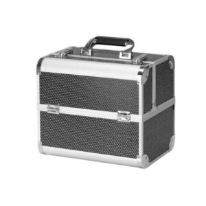 Elegantný strieborný kozmetický kufrík 44 so zámkom