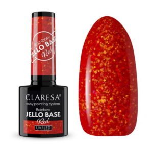 Gel lak CLARESA Rainbow JELLO base červený 5ml