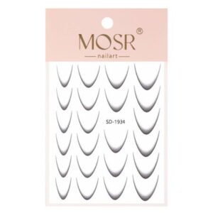 Gradientní francouzské nálepky na nehty French Ombre black SD-1934