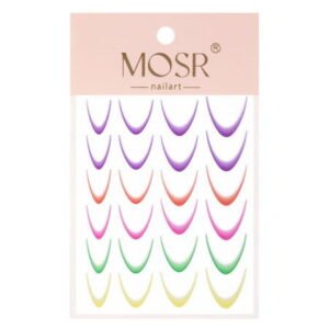 Gradientní francouzské nálepky na nehty French Ombre mix barev