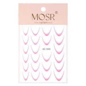 Gradientní francouzské nálepky na nehty French Ombre SD-1930 (růžová)