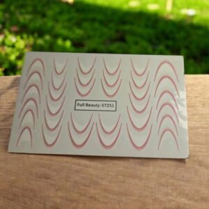 Gradientní francouzské ombré růžové nálepky na nehty STZ51