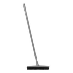 Hairdresser's rubber broom with telescopic pole gray