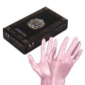 Jednorazové nitrilové rukavice Beaute Luxe v rúžovej farbe, veľkosť M 50ks