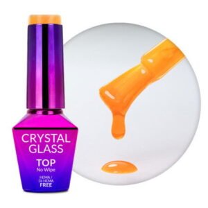 Molly Nails farebný top coat Crystal Glass oranžový 10g