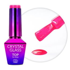 Molly Nails farebný top coat Crystal Glass ružový 10g