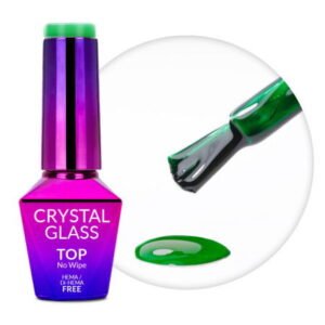 Molly Nails farebný top coat Crystal Glass zelený