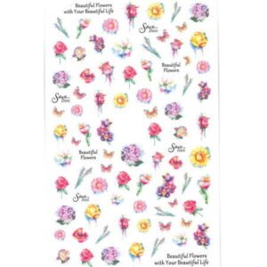 Nálepky na nehty květiny F648