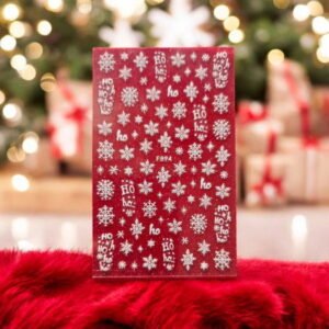 Nálepky na nehty sněhové vločky bílé F894