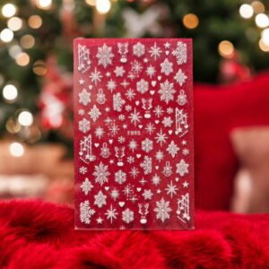 Nálepky na nehty sněhové vločky bílé F895