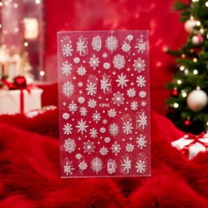 Nálepky na nehty sněhové vločky bílé F896