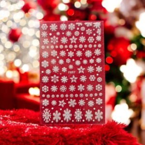 Nálepky na nehty sněhové vločky bílé F897