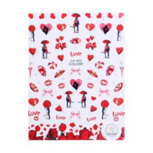 Nálepky na nehty srdce, luky, láska CA-432