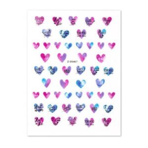 Nálepky na nehty Srdíčka - Valentýn D5467
