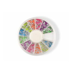 Sada ozdob na nehty - neonová kolečka a čtverce