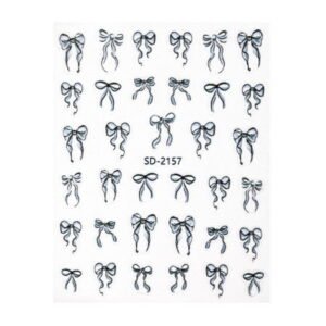 Samolepicí 5D nálepky na nehty - černé SD-2157