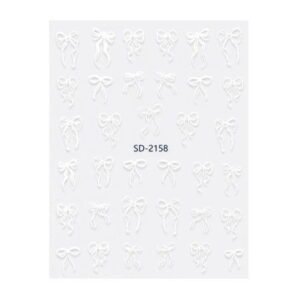 Samolepicí 5D nálepky na nehty - Masle White SD-2158