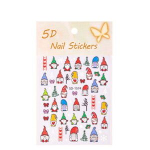 Samolepicí 5D nálepky na nehty SD-1574 s vánočními motivy