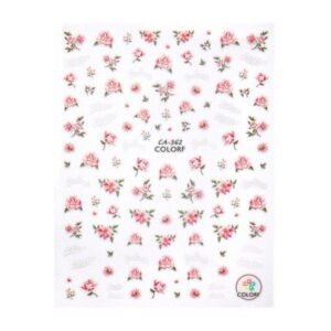 Samolepicí nálepky na nehty - květiny a nápisy CA-362