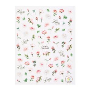 Samolepicí nálepky na nehty květiny růže CA472
