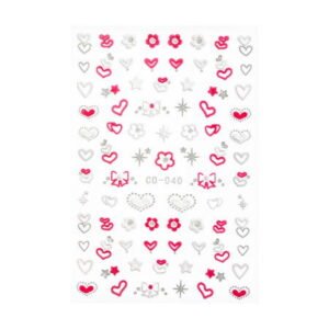 Samolepicí valentýnské nálepky na nehty CO040