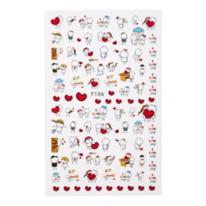 Samolepicí valentýnské nálepky na nehty F106