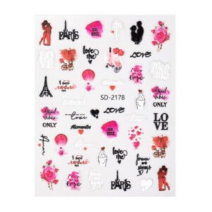 Samolepicí valentýnské nálepky na nehty SD2178