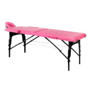 Skládací dřevěný masážní stůl Activ Fizjo comfort 2 segment pink black wood