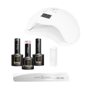 Štartovacia sada OCHO NAILS – 8 lakov + lampa 48W