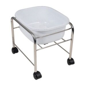 Straight pedicure tray with chrome wheels