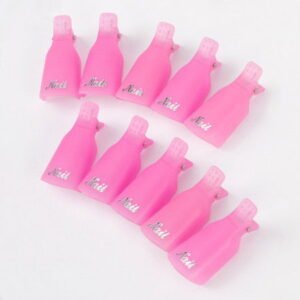 Světle růžové klipy na odstraňování gelového laku 10ks