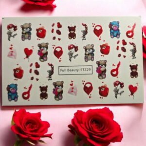 Vodní nálepka na nehty - Valentine STZ29