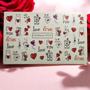 Vodní nálepka na nehty - Valentine STZ37