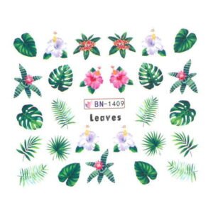 Vodolepky s motivem listů a květin BN-1409
