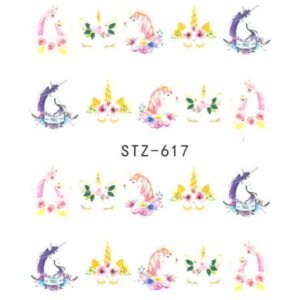 Vodonálepky na nechty  jednorožec STZ-617