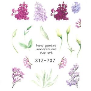 Vodonálepky na nehty motiv květiny STZ-707