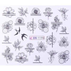 Vodonálepky s motivy květin BN-1195